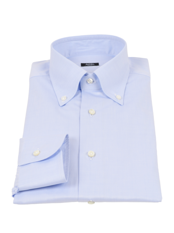Barba Napoli twill button down shirt light blue