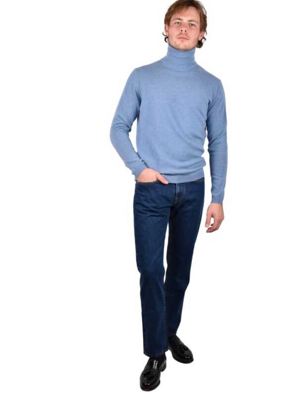 Stile Latino cashmere turtleneck sweater light blue