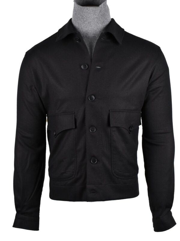 Fralbo Napoli wool cashmere bomber jacket black