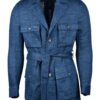 Stile Latino silk cotton safari jacket blue