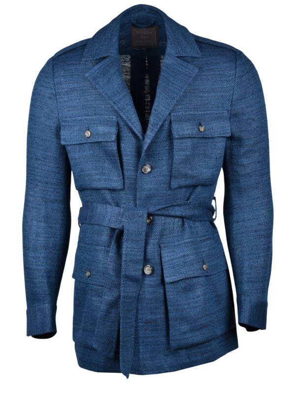 Stile Latino silk cotton safari jacket blue