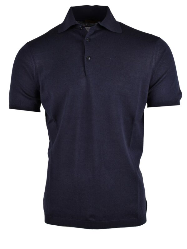 Stile Latino cashmere cotton polo t-shirt navy