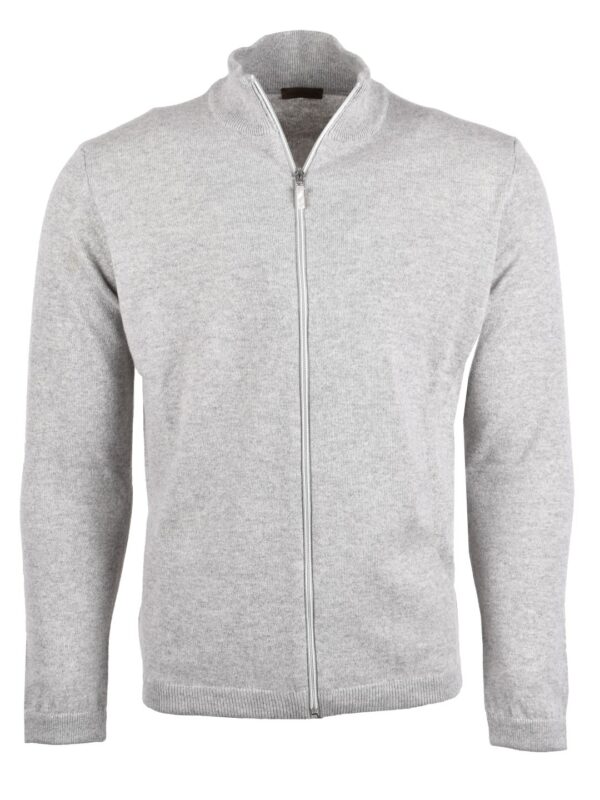 Stile Latino full zip cashmere cardigan light gray