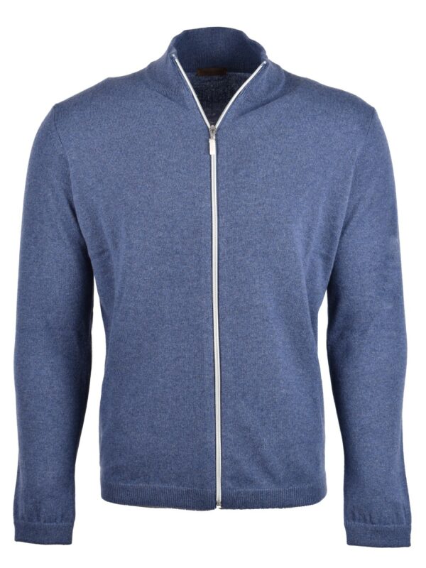 Stile Latino full zip cashmere cardigan ice blue