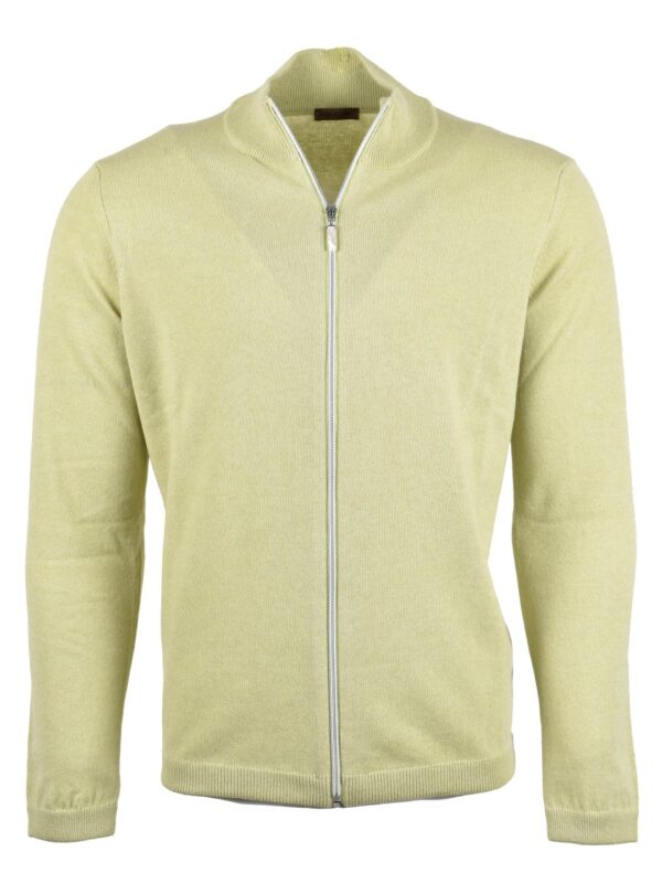 Stile Latino full zip cashmere cardigan limegreen