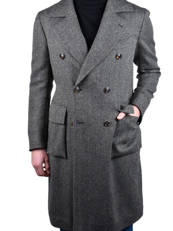 Stile Latino wool herringbone coat