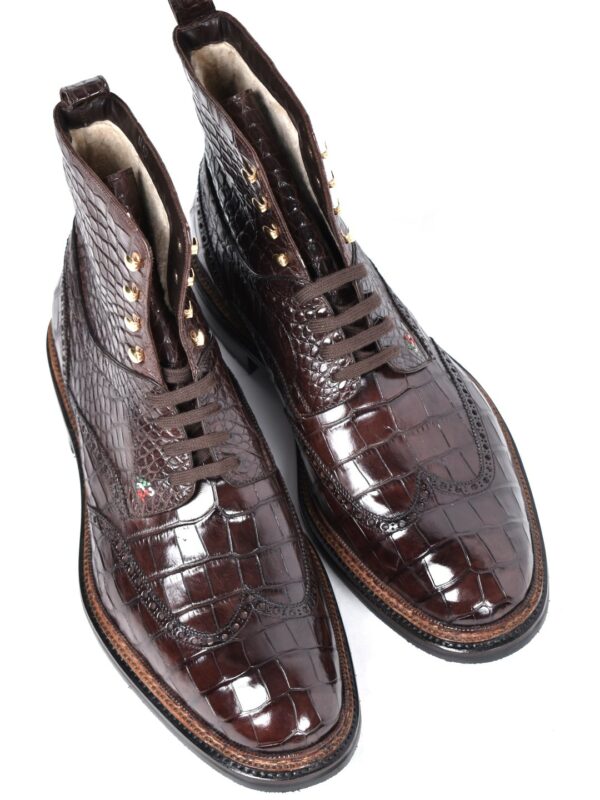 Silvano Lattanzi Alligator boots shearling lined handmade