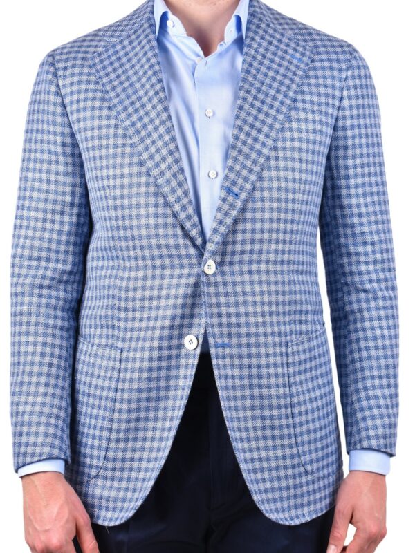 LUIGI MELLUSO LINEN SILK COTTON BLAZER BLUE