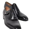 ENZO BONAFE single monk strap shoes black