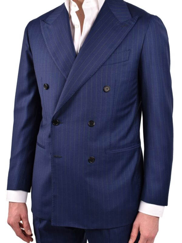 Luigi Melluso double breasted suit navy