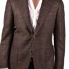 Stile Latino wool silk cashmere blazer brown