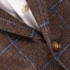 Stile Latino wool silk cashmere blazer brown check