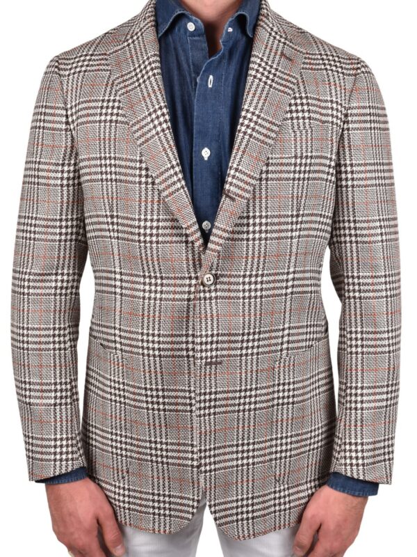 Stile Latino blazer handmade beige check