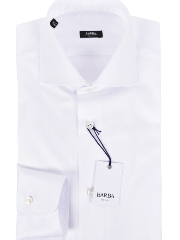 Barba Napoli black label white twill shirt