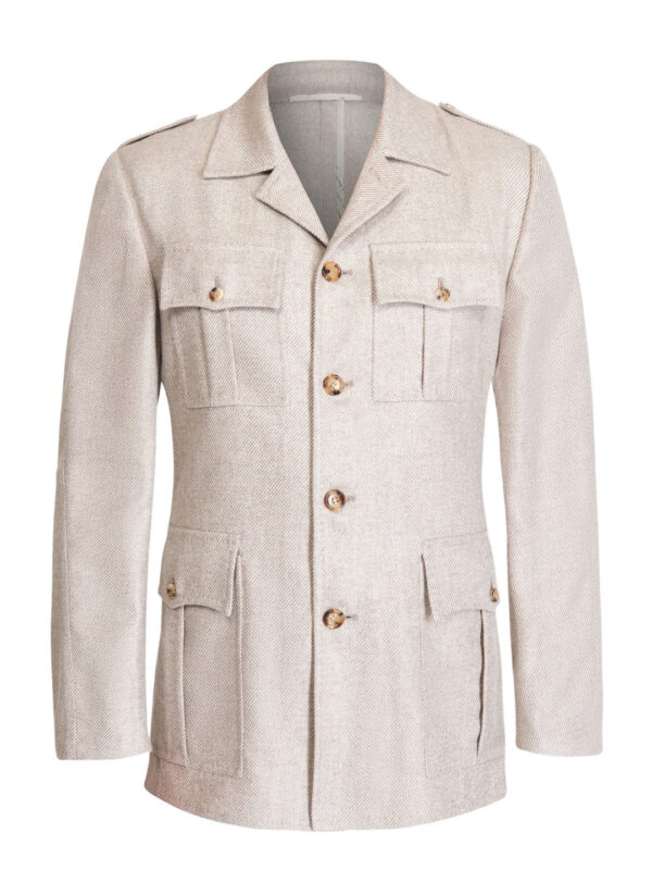 Stile Latino cashmere safari jacket beige Vincenzo Attolini