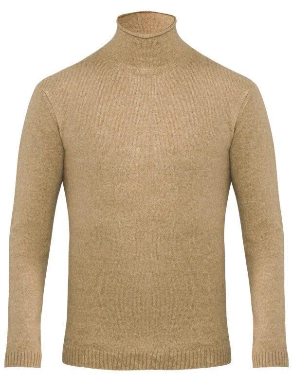 STILE LATINO WOOL CAMEL TURTLENECK SWEATER BEIGE