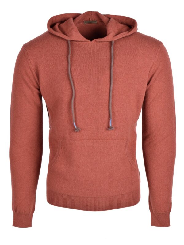 Stile Latino cashmere hoodie coral color