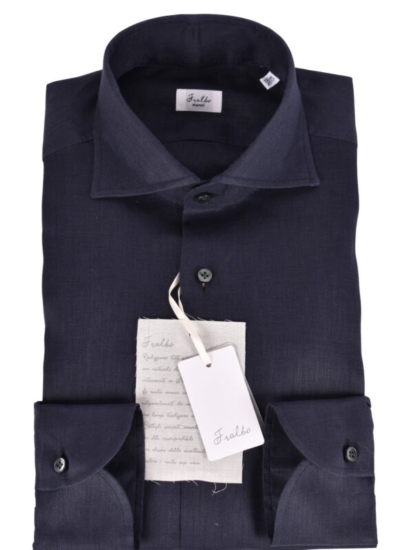 Fralbo Napoli shirt linen navy blue