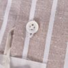 Fralbo Napoli striped shirt cotton linen silk brown striped