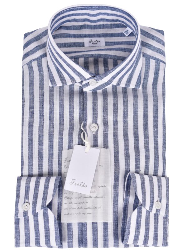 Fralbo Napoli striped linen shirt handmade in Napels