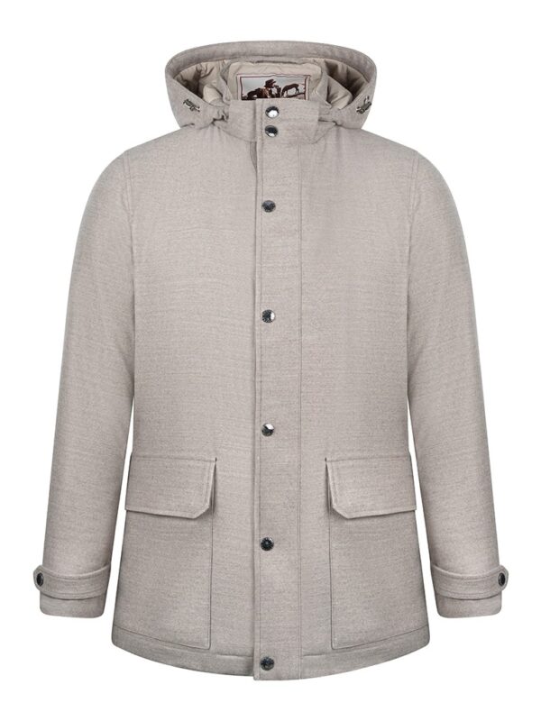Luciano Barbera parka wool beige