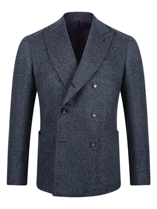 Stile Latino cashmere double breasted blazer navy