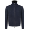 St. Moritz cashmere cardigan Stile Latino fur collar navy