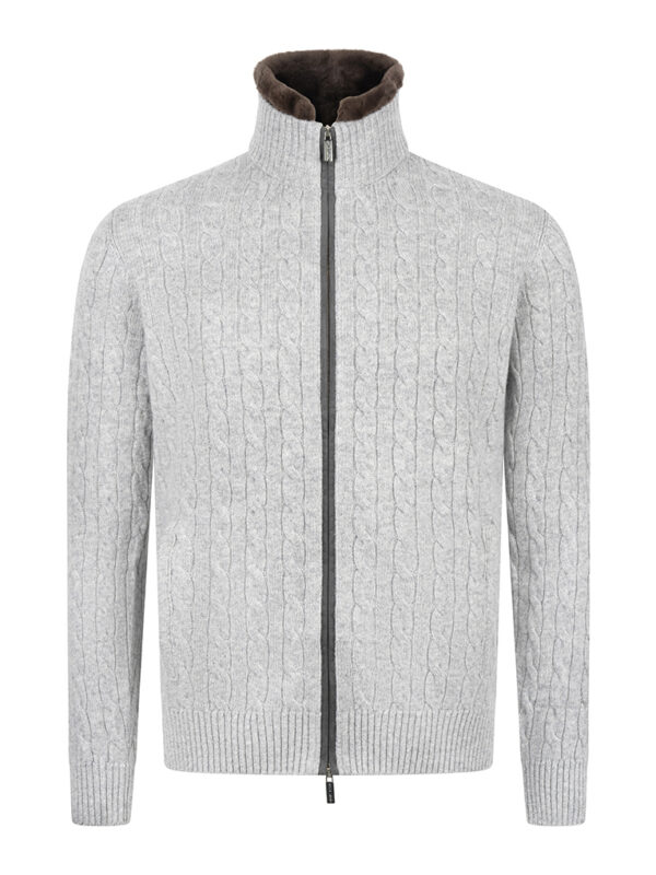 St. Moritz cashmere cardigan Stile Latino light gray