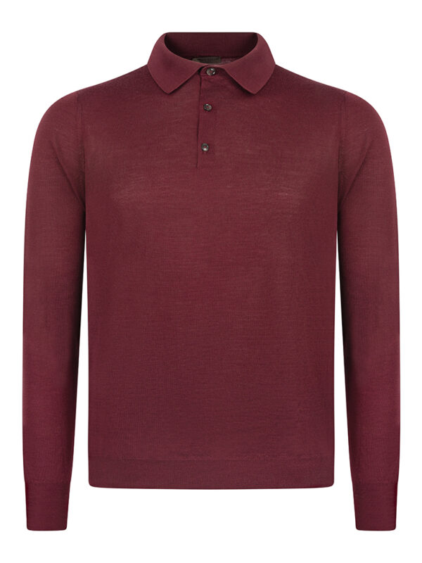 Stile Latino wool sweater burgundy polo