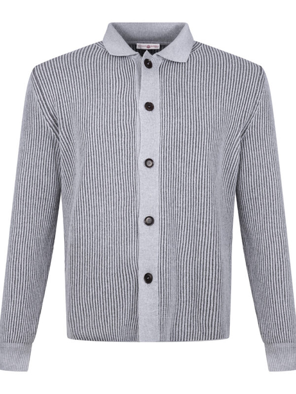 LUCIANO BARBERA wool cashmere cardigan light gray
