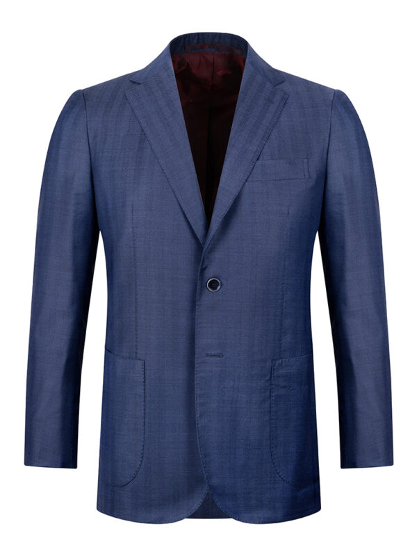 STILE LATINO wool silk blazer herringbone