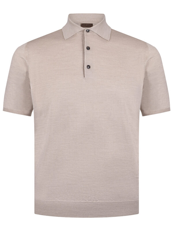 STILE LATINO wool silk polo t-shirt beige spring summer