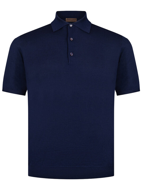 Stile Latino navy luxury polo t-shirt wool silk