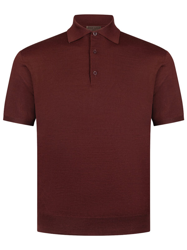Stile latino bordeaux red wool silk polo t-shirt