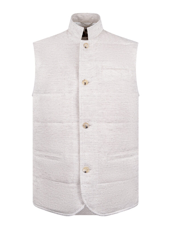 Luciano Barbera linen vest cream color