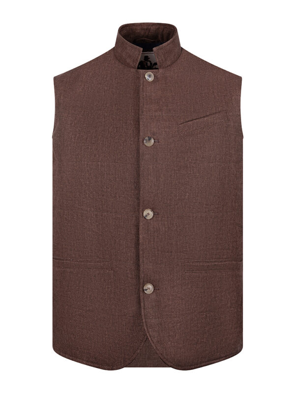 Luciano Barbera linen vest brown color spring summer collection