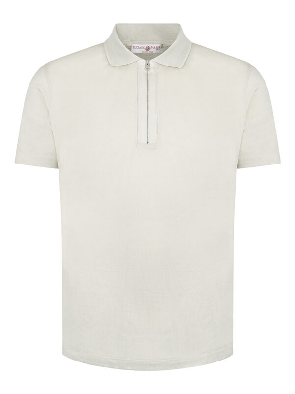 LUCIANO BARBERA cotton polo t-shirt cream