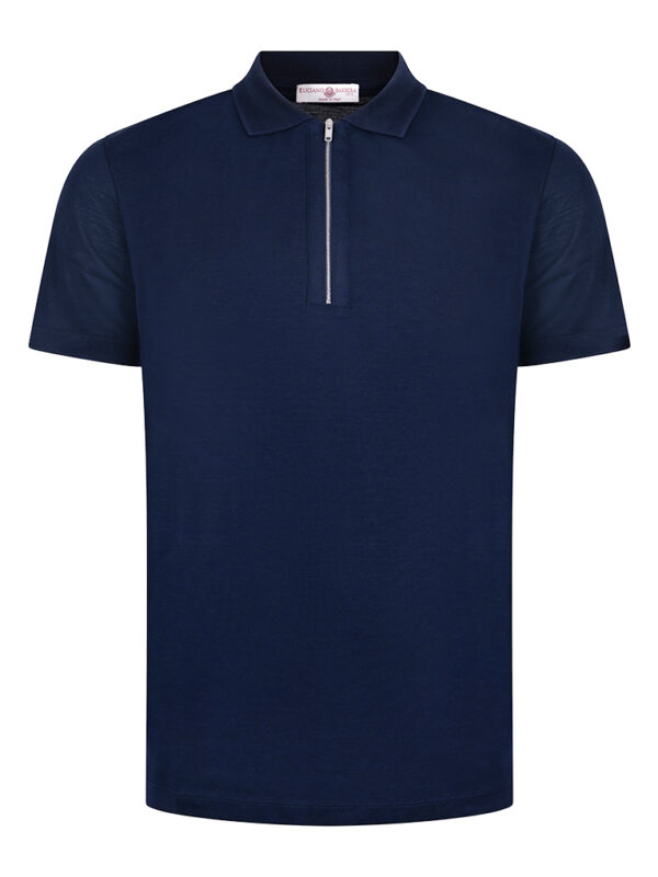 LUCIANO BARBERA cotton polo t-shirt navy blue