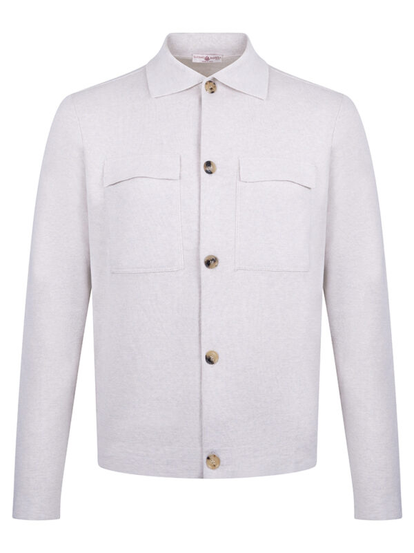 Luciano Barbera cotton shirt jacket cream