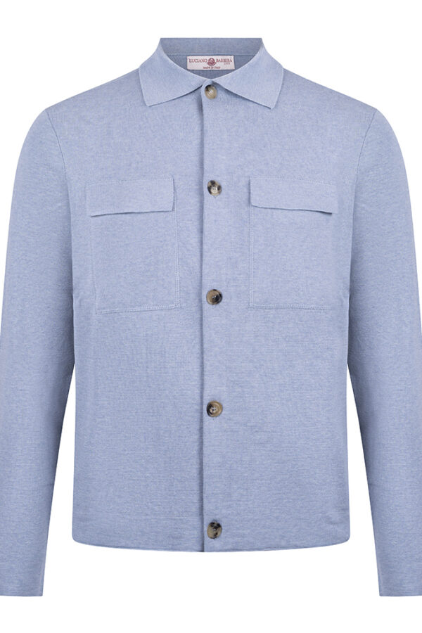 Luciano Barbera cotton shirt jacket spring summer Luciano Barbera cotton shirt jacket light blue