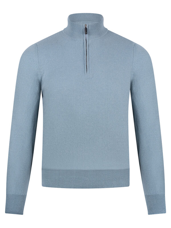 Stile Latino cashmere half zip sweater cyan