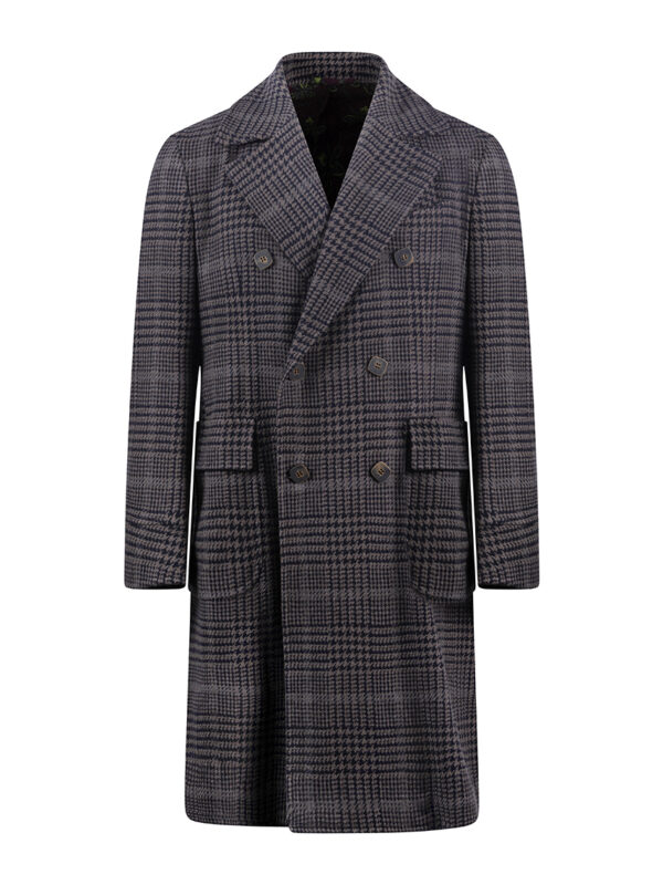 Stile Latino overcoat cashmere multicolor check fall winter
