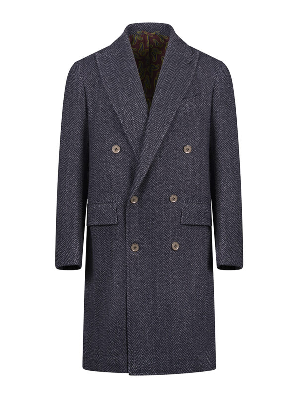 Stile Latino gray overcoat cashmere herringbone new collection
