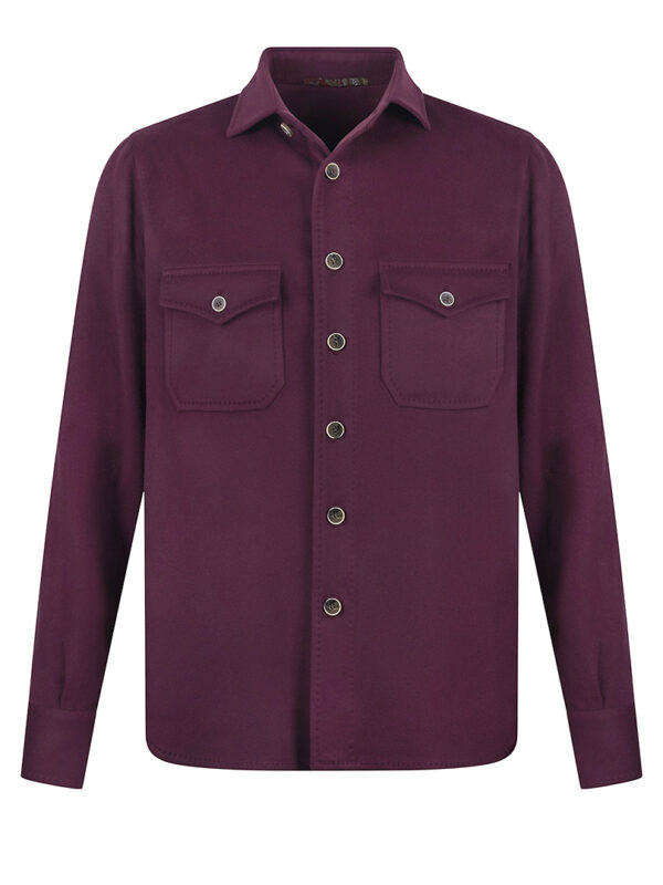 STILE LATINO kansas over shirt burgundy wool cashmere