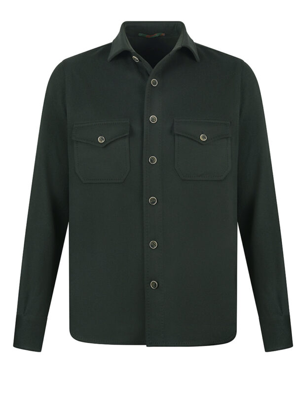 STILE LATINO kansas over shirt green wool cashmere